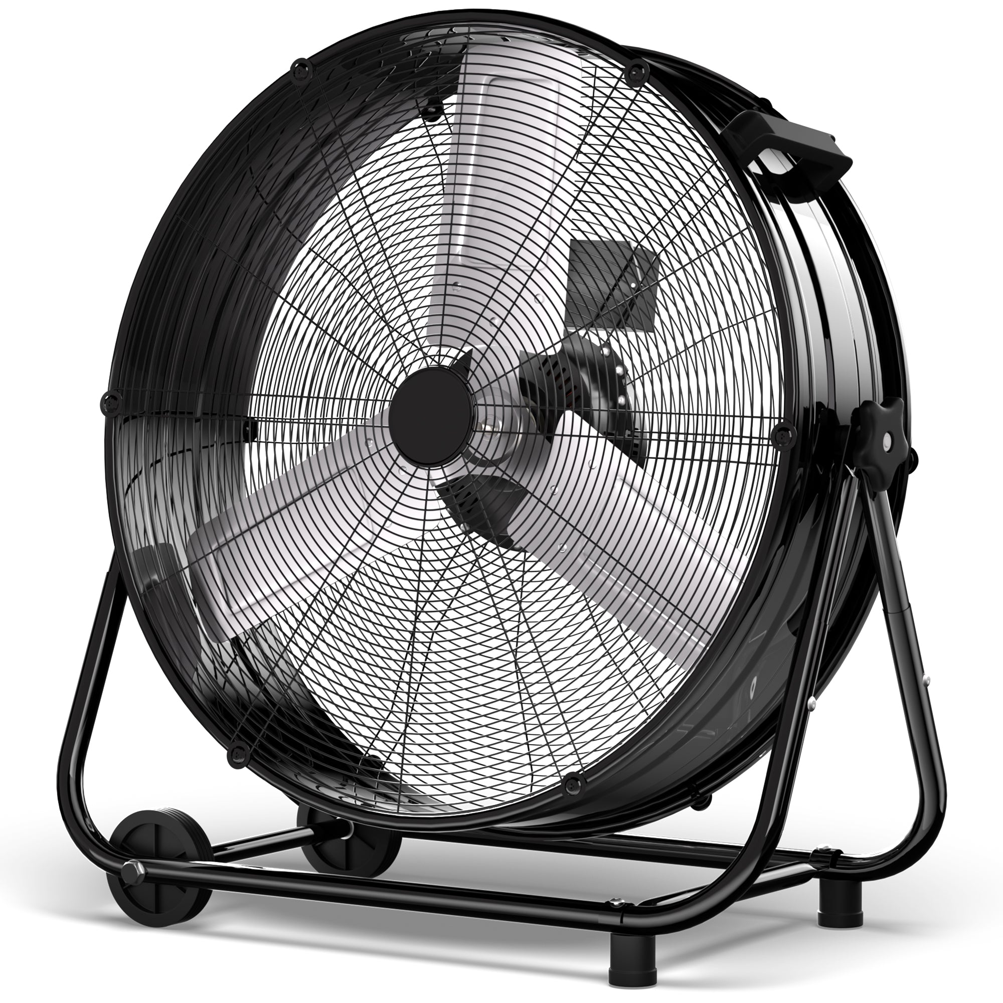 42 Inch High Velocity Heavy Duty Metal Drum Fan, Industrial Floor Fan With 360°Adjustable Tilt,Outdoor Standing Fan with 3 Speed,Electric Fan For Commercial,Factory,Basement