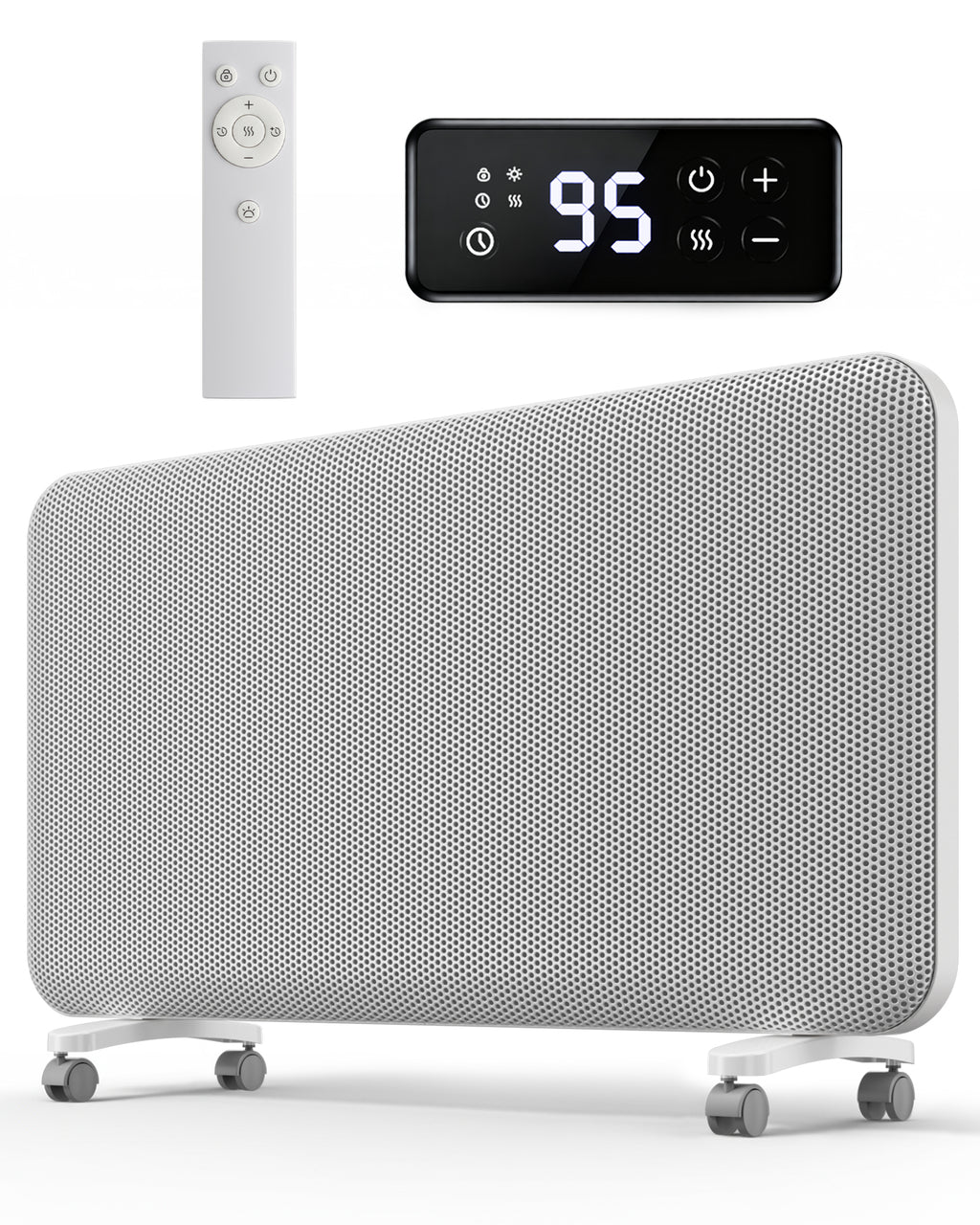 YEW Convection Infrared Space Heaters, 1500W Electric Heater with Whole-Room Heating, Remote,24H Timer, Thermostat,Standing or Wall Mount, Energy Efficient Quiet Heater for Indoor Bedroom, Office