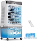 YEW Portable Evaporative Air Cooler, 3-in-1 Swamp Cooler with 6 Gal Removable Water Tank & 4 Ice Packs, 120° Oscillation, Remote, 12H Timer, Cooling Fan for Home, Bedroom, Garage & Patio