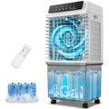 YEW Portable Swamp Cooler Air Conditioner, 3 IN 1 Evaporative Air Cooler with 4 Gal Removable Water Tank & 4 Ice Box,120°Oscillation,3 Speeds,Remote,12H Timer,Cooling Fan for Bedroom Room Garage Patio