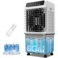 YEW Portable Swamp Cooler Air Conditioner, 3 IN 1 Evaporative Air Cooler with 6 Gal Removable Water Tank & 4 Ice Box,120°Oscillation,3 Speeds,Remote,12H Timer,Cooling Fan for Bedroom Room Garage Patio